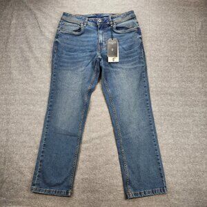 The Perfect Jean NYC Athletic Fit Size 33x30 NWT Stretch Straight Leg Denim Blue